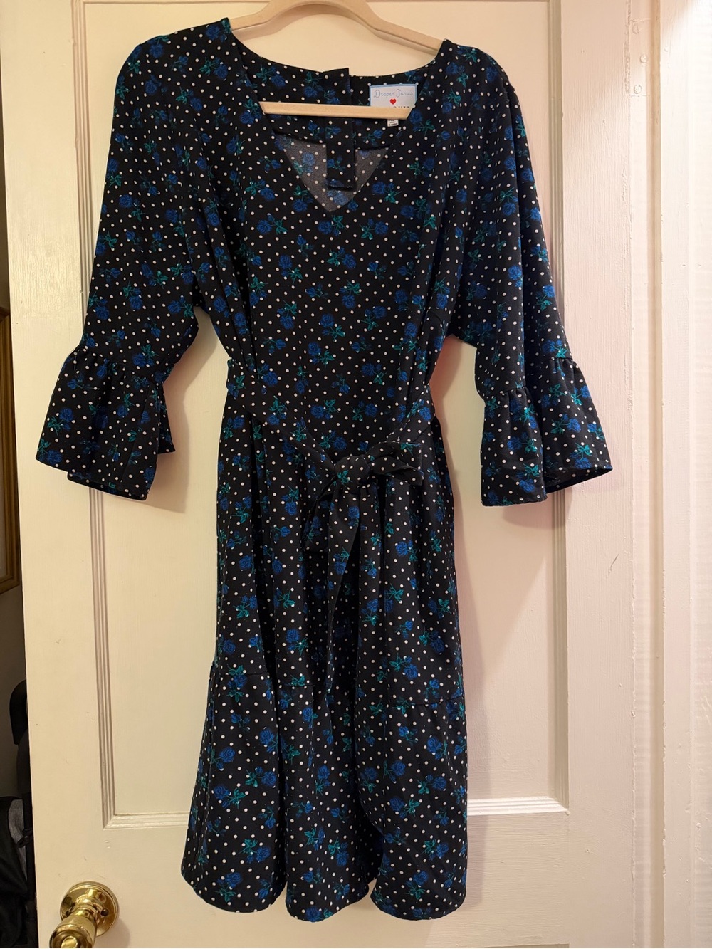 Draper James x Eloquii Floral Polka Dot Dress